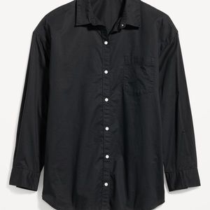 NWT OLD NAVY Oversized Button-Down Boyfriend Shirt COLOR Black Size MEDIUM